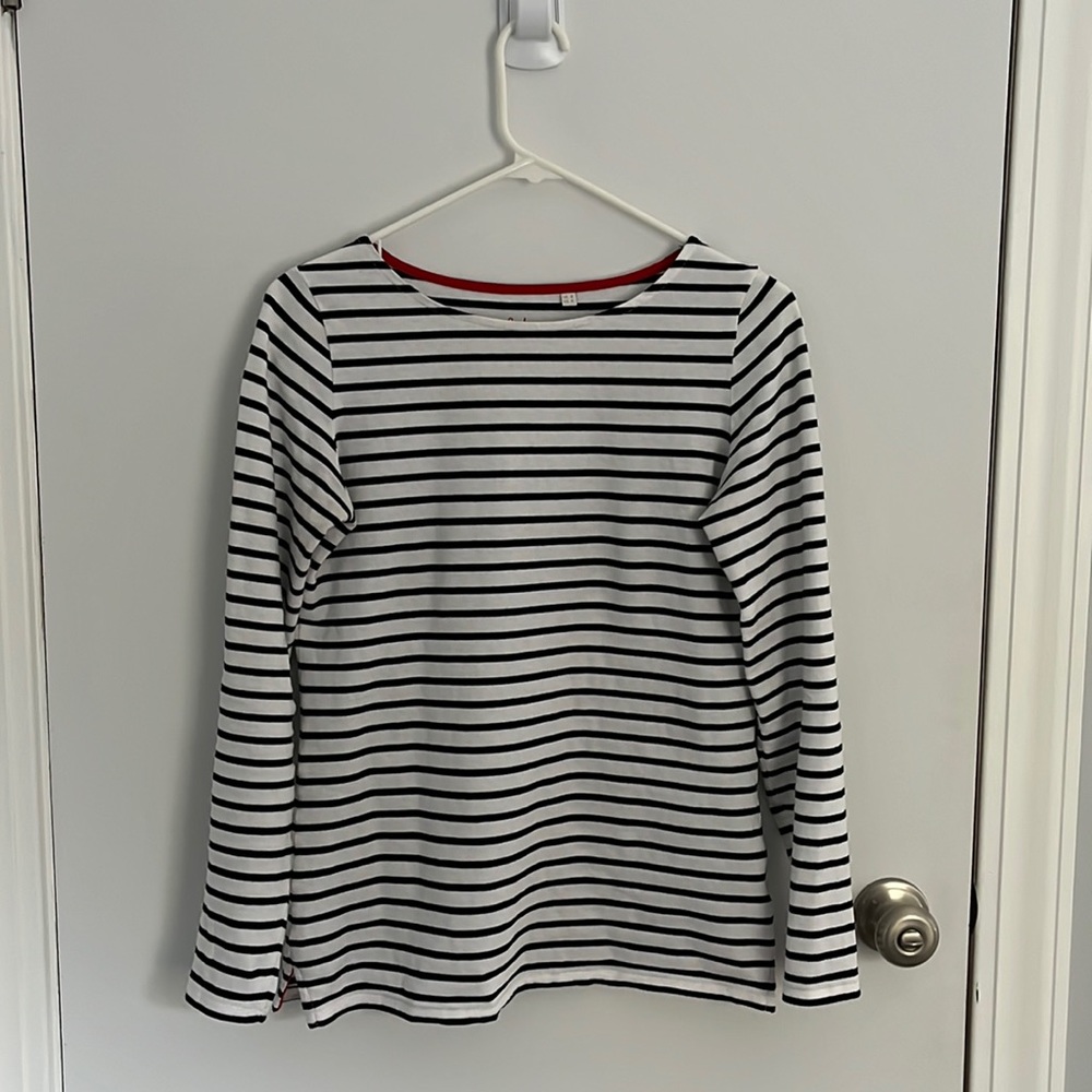 Boden black and white stripe Breton long sleeve shirt